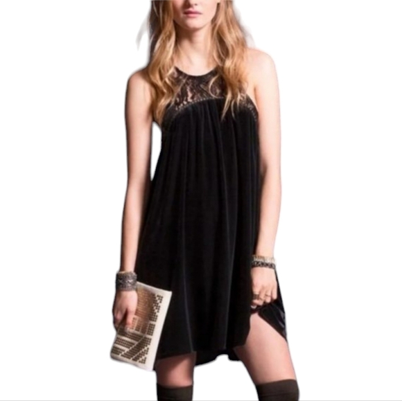 Ecote Dresses & Skirts - Urban Outfitter's Dress Trapeze Black Velvet Lace Witchy Sihouette Dark …